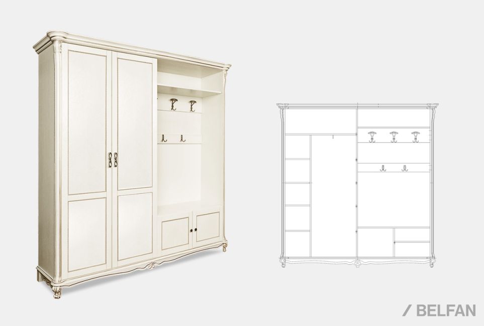 Шкаф комбинированный "Алези 2" массив и шпон дуба 2