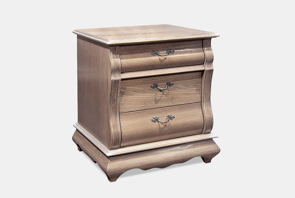 Тумба прикроватная "Тэфи"; амбэр с белой патиной