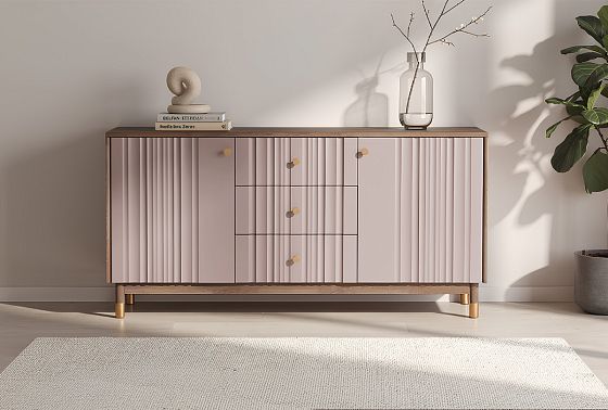 Тумба "Меридиан" 3 (с ящиками) массив дуба, МДФ 5