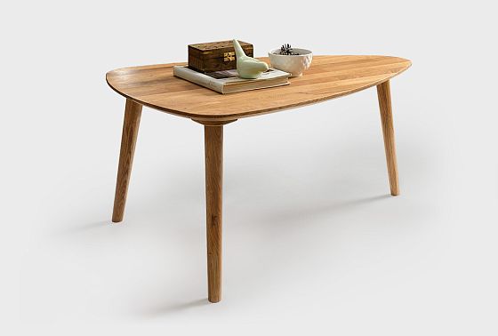 Стол журнальный "Арт" 90 (капля) массив дуба 10