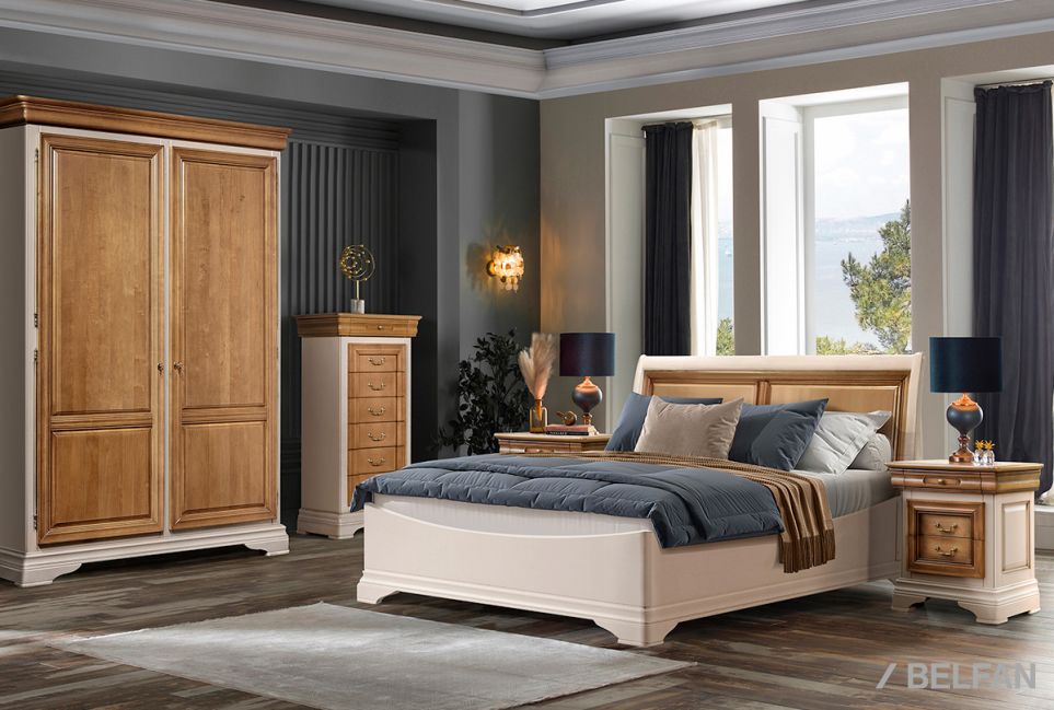 Кровать "Оливия" (низкое изножье) массив и шпон ольхи 4