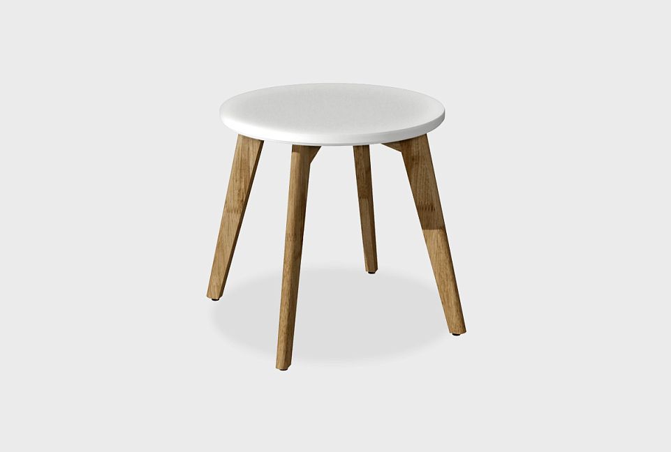 Стол журнальный "Уоллстрит" круглый 263; н-бейц-масло, стл-белый