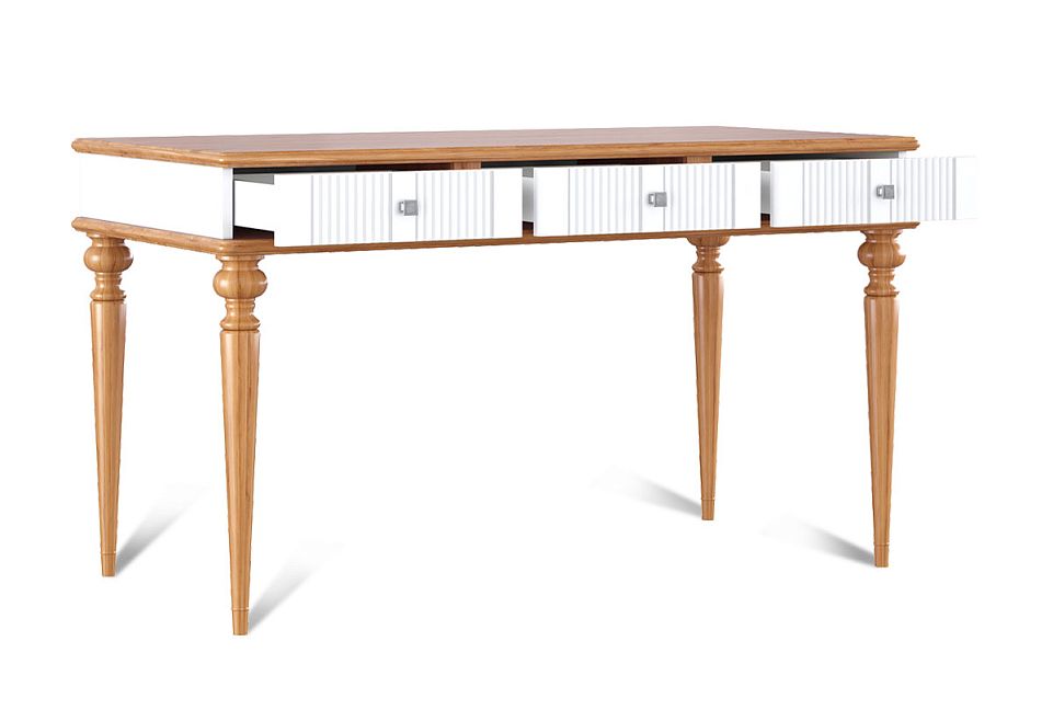 Стол письменный "Рандеву" 003; белый лак+антик 24