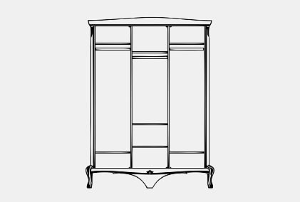 Шкаф для одежды "Флерон" 3-х дв. (с зеркалом)