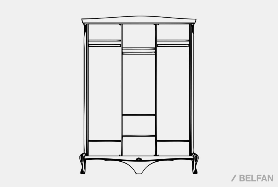 Шкаф для одежды "Флерон" 3-х дв. (с зеркалом) массив и шпон дуба 2