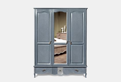 Шкаф для одежды "Катрин" фигурный 3-х дв. с зеркалом
