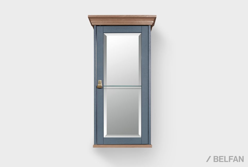 Шкаф настенный "Стюарт" стекло (правый) массив и шпон дуба 1