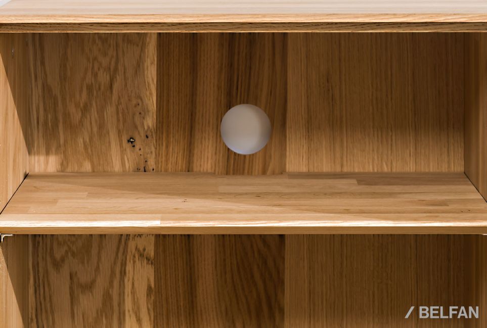 Тумба "Норман" 3 с нишей (левая) массив дуба, МДФ, металл 3