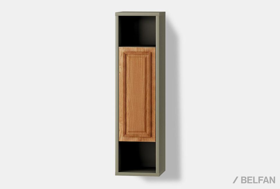 Шкаф настенный "Сакраменто" (левый) массив и шпон дуба, МДФ 1