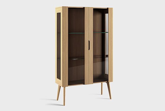 Витрина 2-х дв."Элва" массив и шпон дуба 4