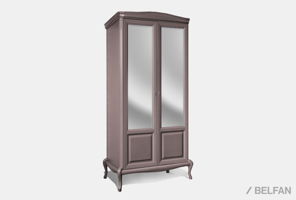 Шкаф для одежды "Флерон" 2-х дв. (с зеркалом) массив и шпон бука 1