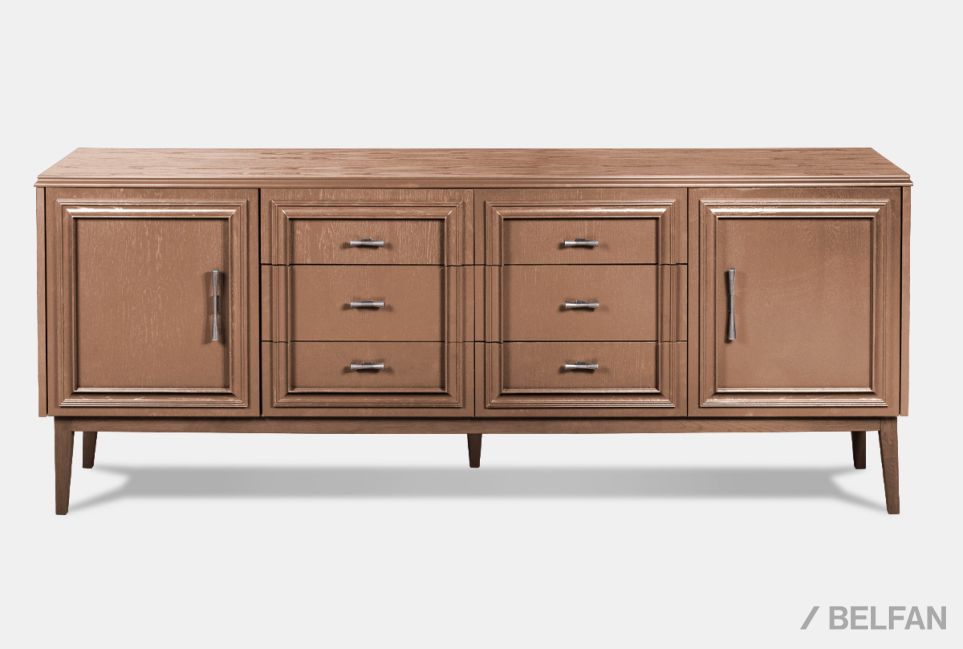 Тумба "Сакраменто" 4 (с ящиками) массив и шпон дуба, МДФ 1