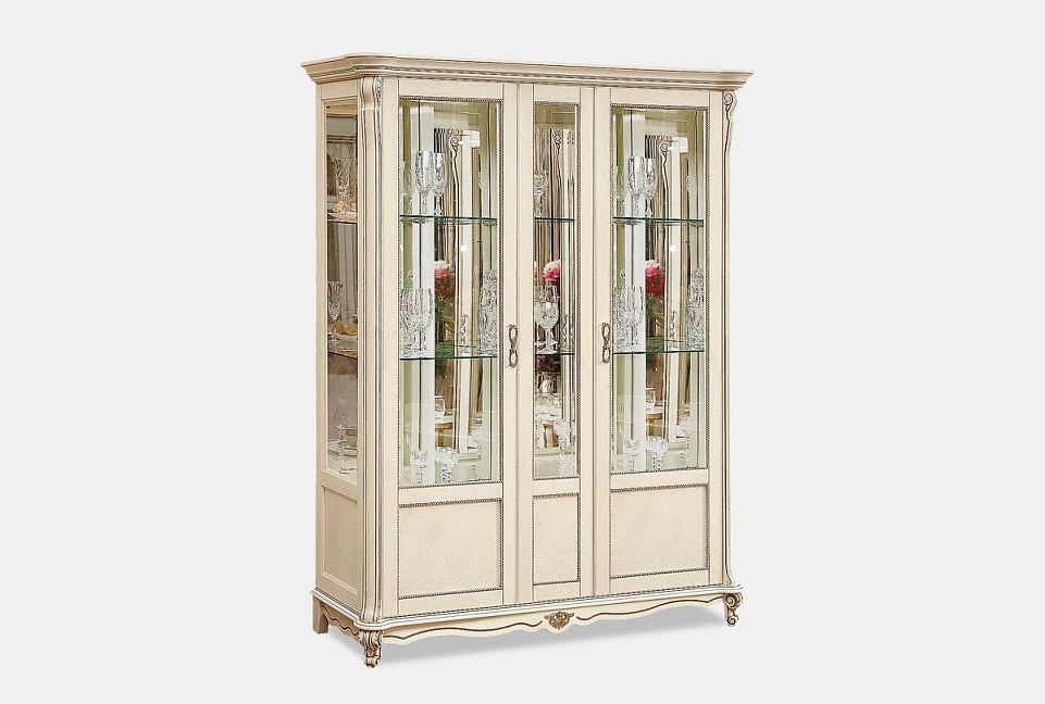 Шкаф с витриной "Алези 5"; античная бронза