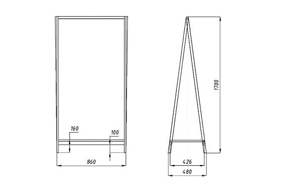 Вешалка напольная "Арт" (широкая) массив дуба 4