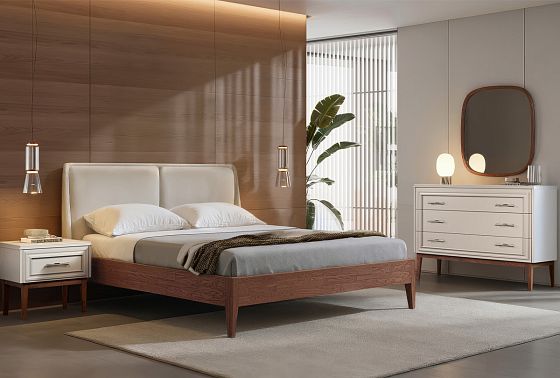 Кровать "Сакраменто" (мягкое изголовье) массив дуба 4