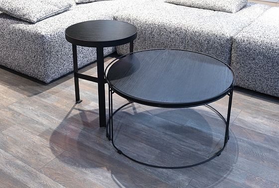 Стол журнальный "Collin" (круглый) малый массив и шпон дуба, МДФ 8