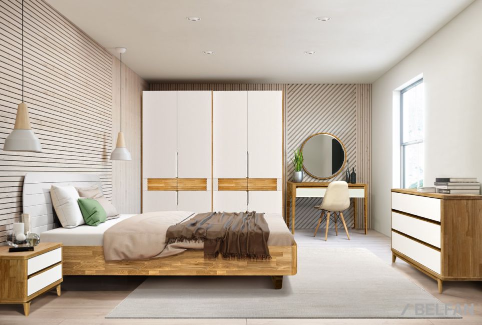 Шкаф для одежды 2-х дверный "Уоллстрит" массив дуба, МДФ 2