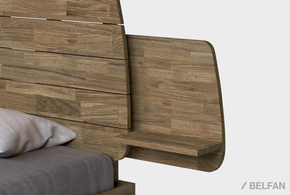 Полка прикроватная "Уоллстрит" массив дуба, МДФ 1