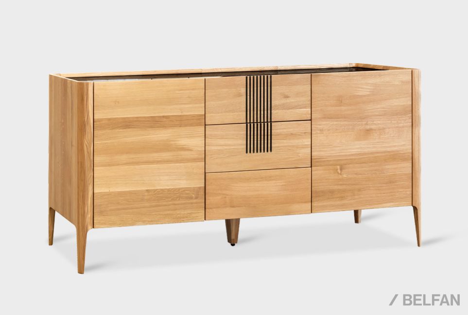 Тумба "Бергамо" 3 (с ящиками) массив дуба 1