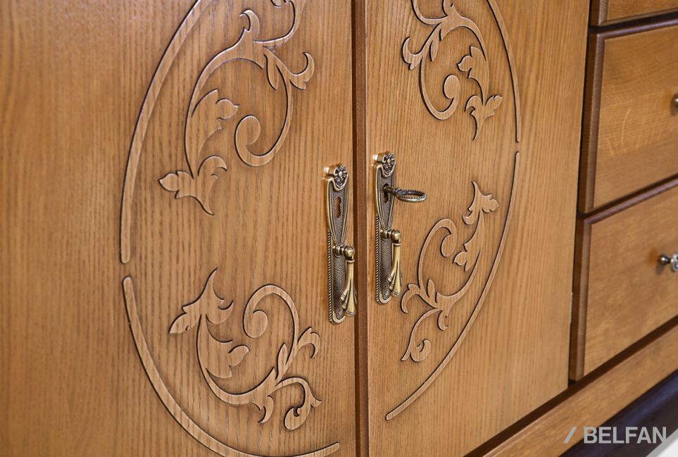 Тумба "Соната" 4 (с ящиками) массив и шпон дуба 5