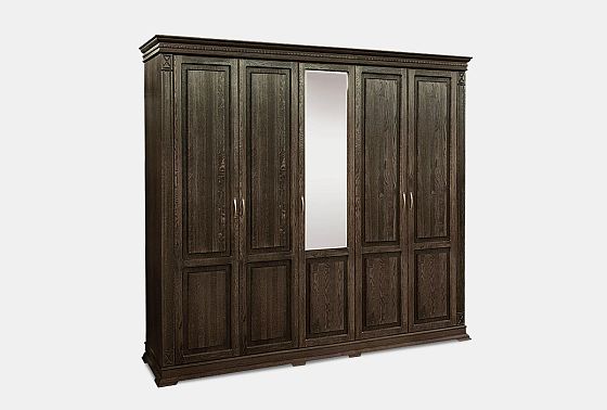 Шкаф 5-ти дверный "Верди Люкс" массив и шпон дуба 3