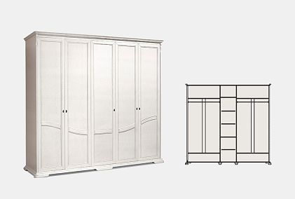 Шкаф для одежды 5-ти дв. "Лика" (без зеркала)