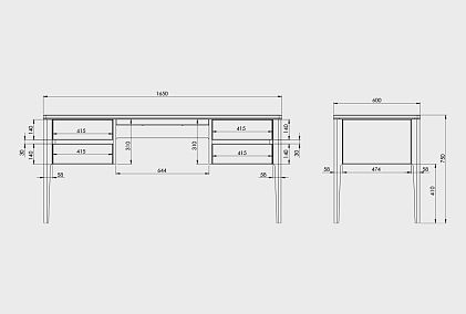 Стол письменный "Уоллстрит" (2 тумбы)