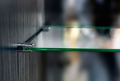 Тумба высокая "Сакраменто" (стекло); *А-016.84; сумеречный, орех