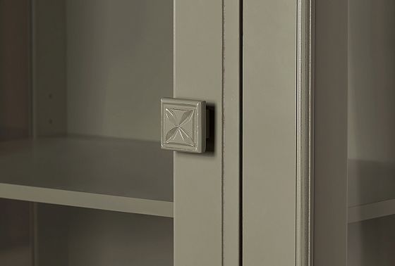 Шкаф с витриной 1-но дв. "Бриансон" (левый) массив и шпон дуба, МДФ 4