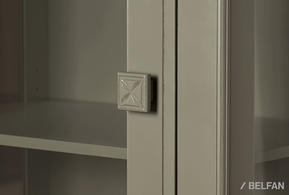 Шкаф с витриной 1-но дв. "Бриансон" (левый) массив и шпон дуба, МДФ 3