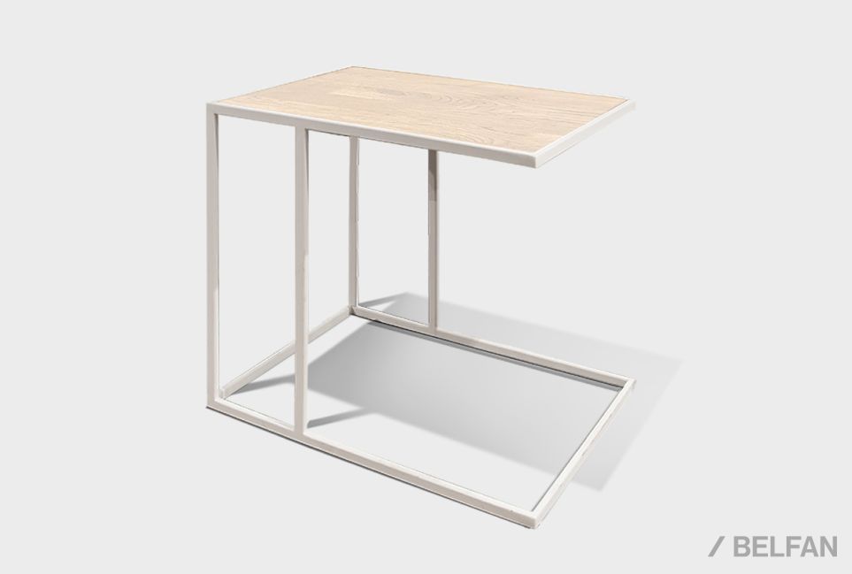 Стол кофейный "Арт" приставной массив дуба, металл 1