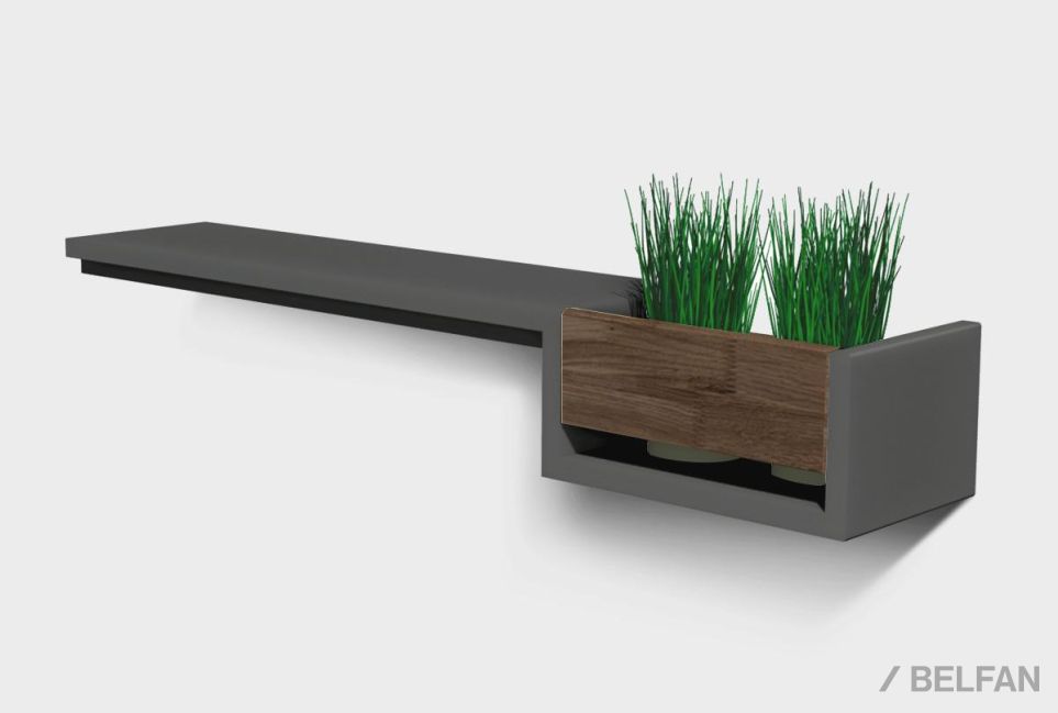 Полка с нишей "Уоллстрит" (правая) массив дуба, МДФ 1