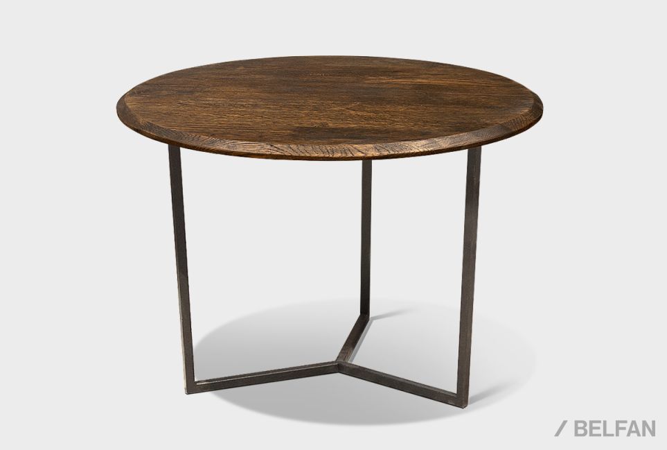 Стол журнальный "Арт" круглый 60 массив дуба, металл 1