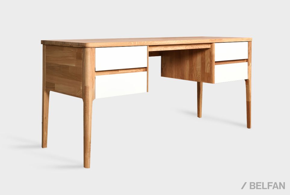 Стол письменный "Уоллстрит" (2 тумбы) массив дуба, МДФ 2