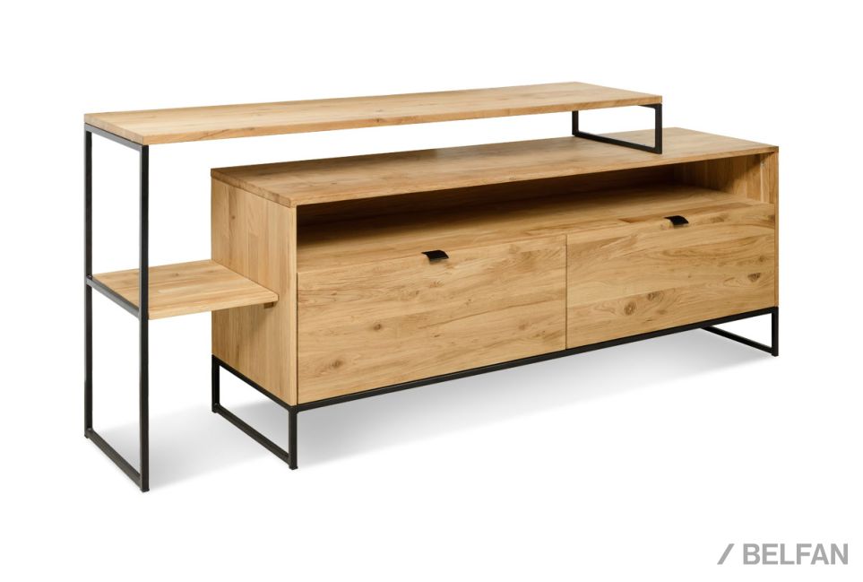 Приставка к тумбе под ТВ "Forest" массив дуба, металл 2