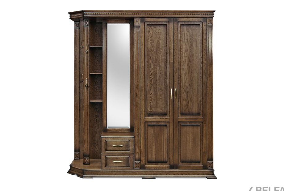 Шкаф комбинированный "Верди Люкс" 1 массив и шпон дуба 1