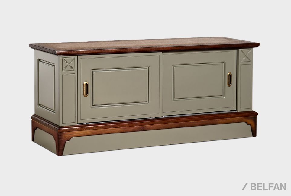 Тумба под ТВ "Бриансон" (купе) массив и шпон дуба, МДФ 1