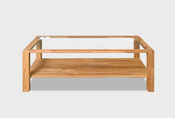 Стол журнальный "Норд" 110 (стекло) массив дуба, стекло 3