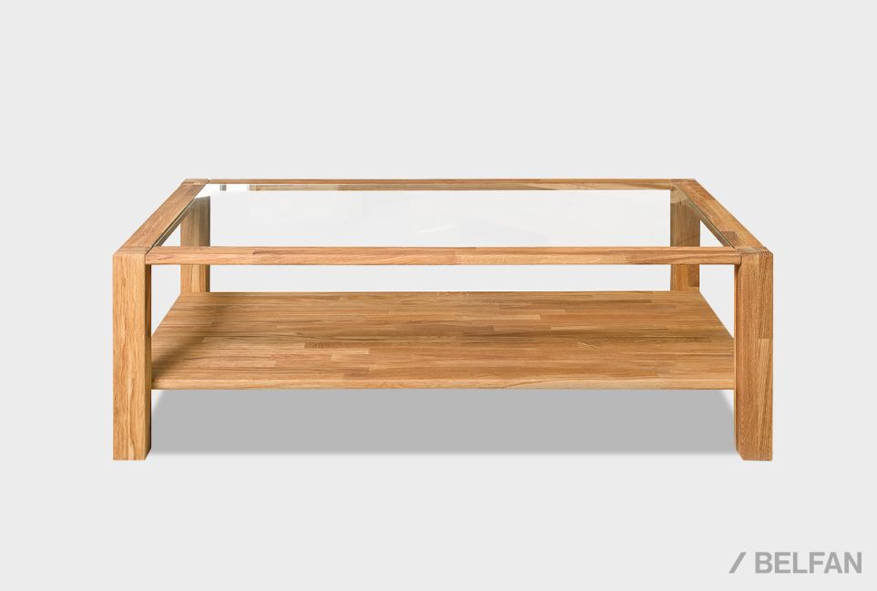 Стол журнальный "Норд" 110 (стекло) массив дуба, стекло 7