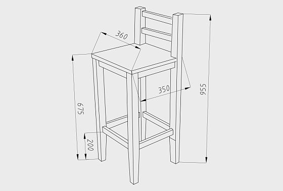 Стул барный "Берген" П массив дуба 5