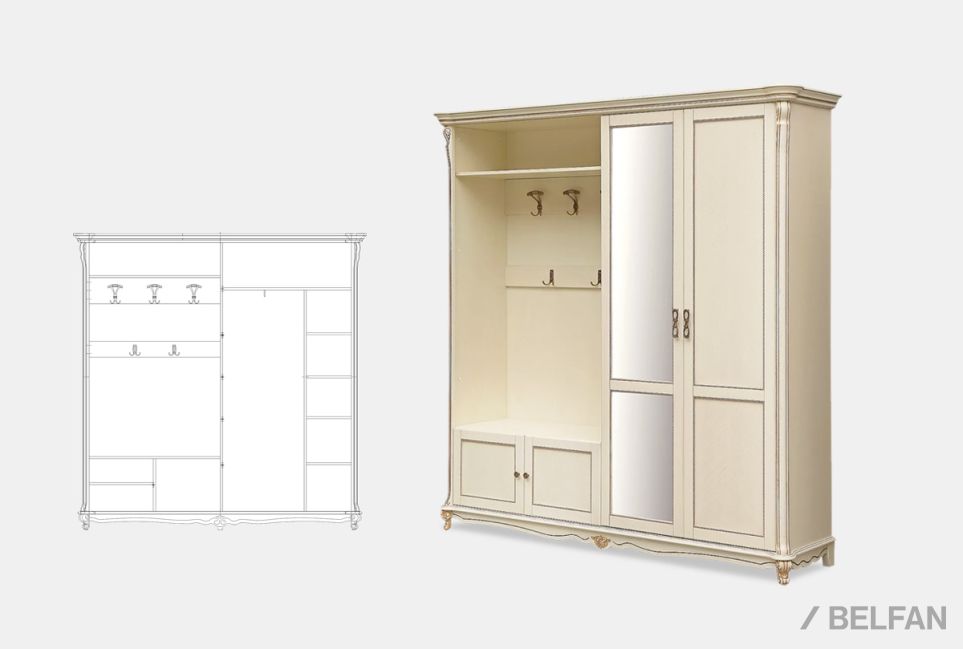 Шкаф комбинированный "Алези 2з" массив и шпон дуба 3
