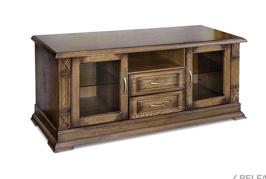 Тумба под ТВ "Верди Люкс ТВ2" массив и шпон дуба 1