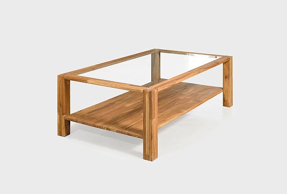 Стол журнальный "Норд" 110 (стекло) массив дуба, стекло 3