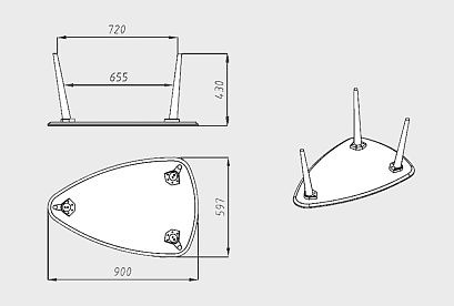 Стол журнальный "Арт" 90 (капля); белёный дуб