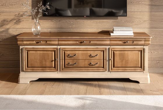 Тумба под ТВ "Оливия" 3 массив и шпон ольхи 3