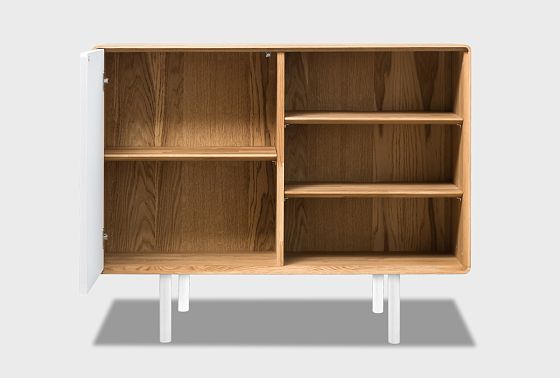 Тумба "Норман" 2 с нишей (правая) массив дуба, МДФ, металл 7