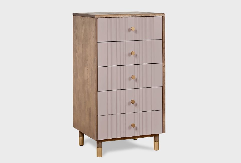 Комод "Меридиан" 5 (высокий); 5 ящиков; к-шоколадный дуб, ф-нирвана