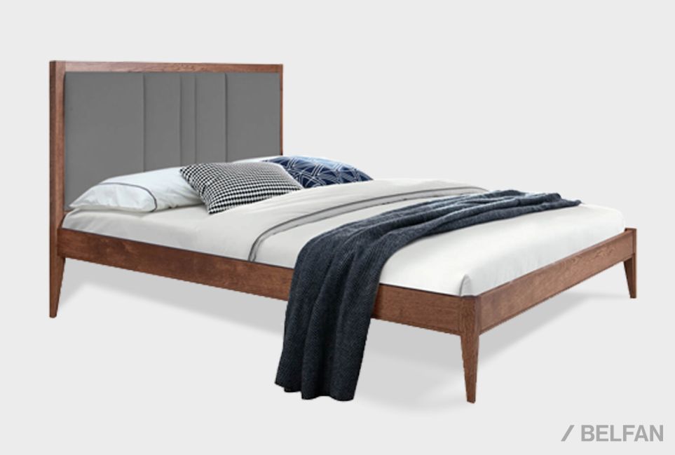 Кровать «Дакота» (мягкое изголовье) массив и шпон дуба, МДФ 1