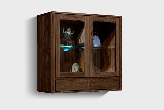 Шкаф навесной 2-х секц. "Норд" (с ящиками) массив дуба 2