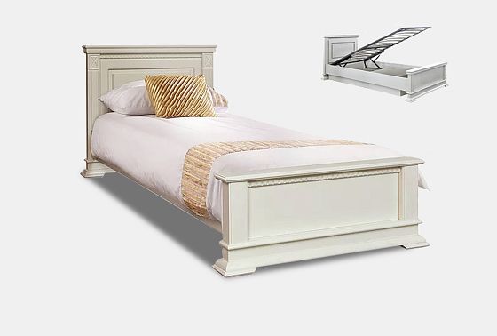 Кровать "Верди Люкс" (низкое изножье) с подъемным механизмом массив и шпон дуба 2